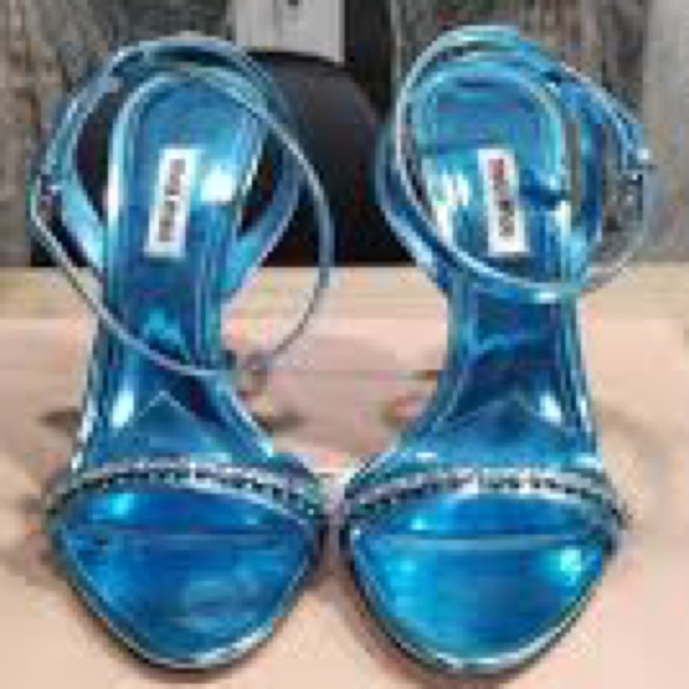 🦢Miu Miu ankle shoes sandals with crystals  size 38 worn once - Picture 5 of 11